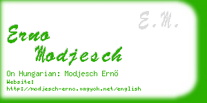 erno modjesch business card